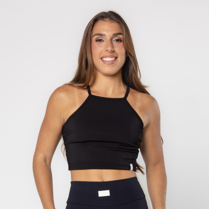 Top Poliéster Vibe Color Preto