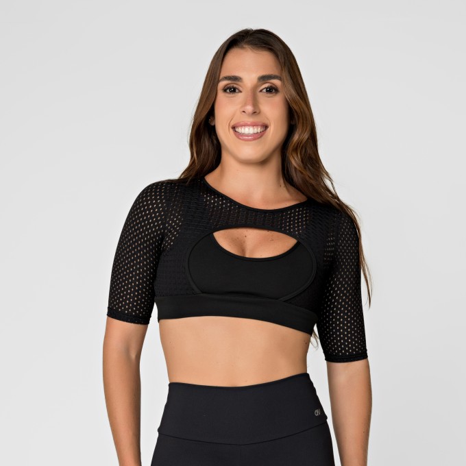 Top Preto Mesh