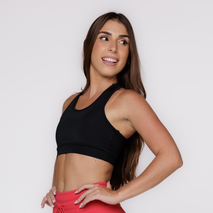 Top Preto Básico Nadador